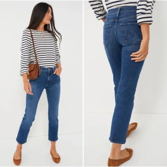 MOTHER Denim - MOTHER The Mid Rise Rider Ankle Jeans Right On Wash Size 28 Classic Blue Denim